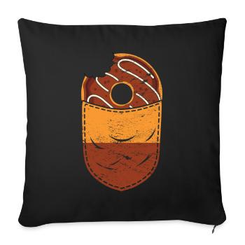 Candy Snack Gift Chest Bag Donuts - Sofa pillow with filling 45cm x 45cm - black - Front