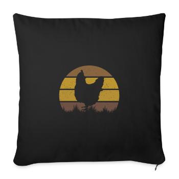 chicken - Sofa pillow with filling 45cm x 45cm - black - Front