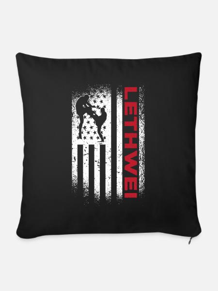 Lethwei burmesisches Geschenk - Sofakissen mit Füllung 45 x 45 cm - Schwarz