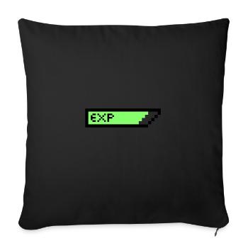 8-bit experience bar - pixel art - Sofa pillow with filling 45cm x 45cm - black - Front