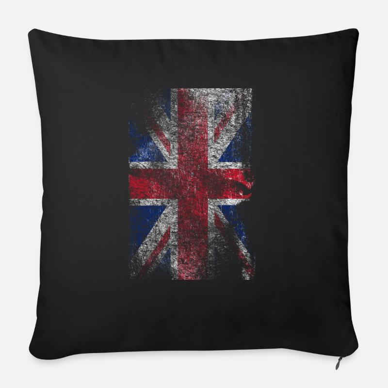 union jack - used look - Sofakissen mit Füllung 45 x 45 cm - Schwarz