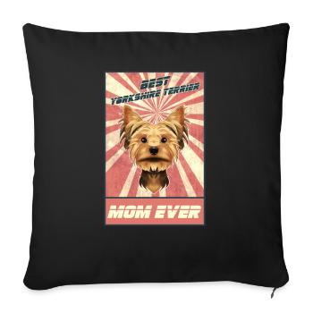 Meilleure maman Yorkshire Terrier Jamais Amoureux de Yorkie - Coussin et housse de 45 x 45 cm - noir - Devant