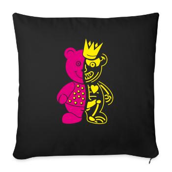teddy skelett - Sofakissen mit Füllung 45 x 45 cm - Schwarz - Vorne