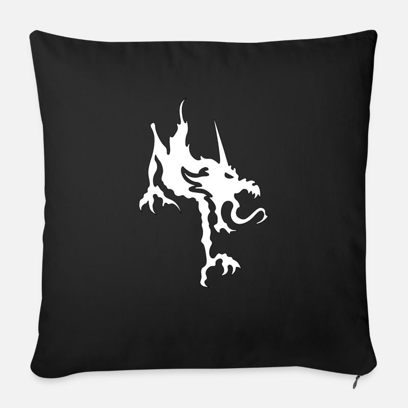 dragon7 weiß - Sofakissen mit Füllung 45 x 45 cm - Schwarz