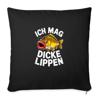 Ich mag dicke Lippen – Fischkuss garantiert - Sofakissen mit Füllung 45 x 45 cm - Schwarz - Vorne