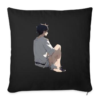 Manga Man - Sofakissen mit Füllung 45 x 45 cm - Schwarz - Vorne