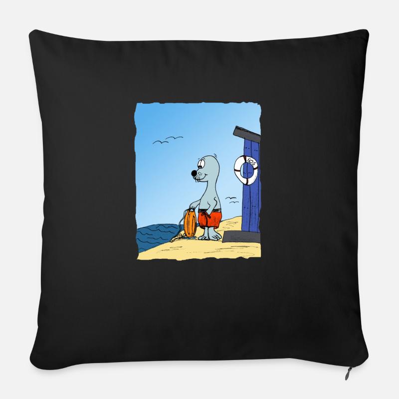 bath keeper - Sofa pillow with filling 45cm x 45cm - black