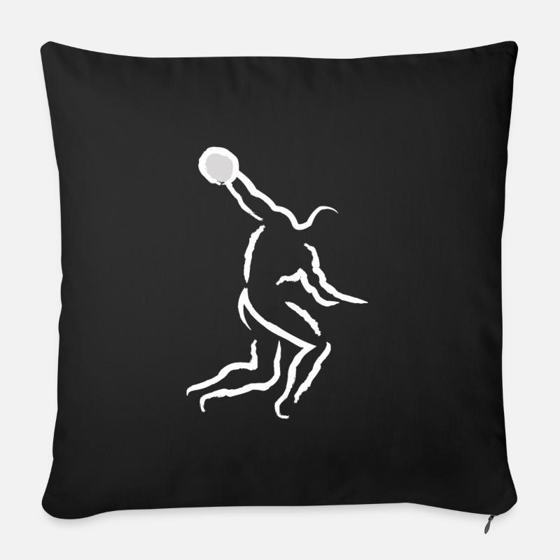 Throwing discus - Sofa pillow with filling 45cm x 45cm - black
