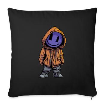 Fantasy Creature With Smile Violet - Sofa pillow with filling 45cm x 45cm - black - Front