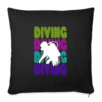 diving gerätetauchen tauchschule neopren - Sofakissen mit Füllung 45 x 45 cm - Schwarz - Vorne