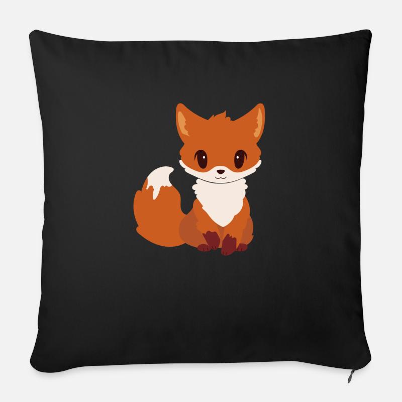 Süßer Fuchs - Sofakissen mit Füllung 45 x 45 cm - Schwarz
