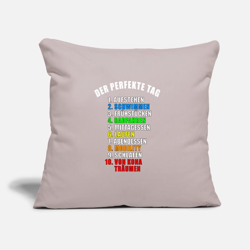 DER PERFEKTE TAG GESCHENK TRIATHLON TRIATHLET TRI Sofakissen mit Füllung 45 x 45 cm