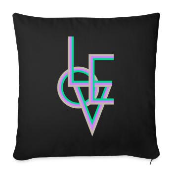AMOUR COLORÉ - Coussin et housse de 45 x 45 cm - noir - Devant