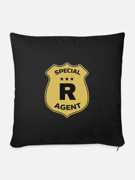 Special Agent R - Sofakissen mit Füllung 45 x 45 cm - Schwarz