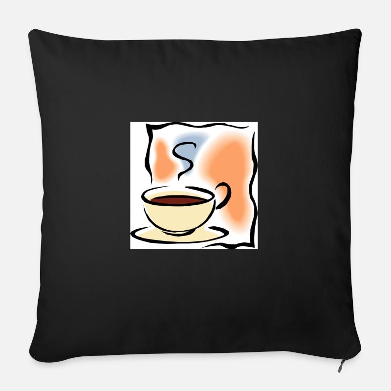 Kaffeepause - Sofakissen mit Füllung 45 x 45 cm - Schwarz