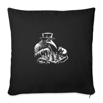 doctor plague playing chess - Sofa pillow with filling 45cm x 45cm - black - Front