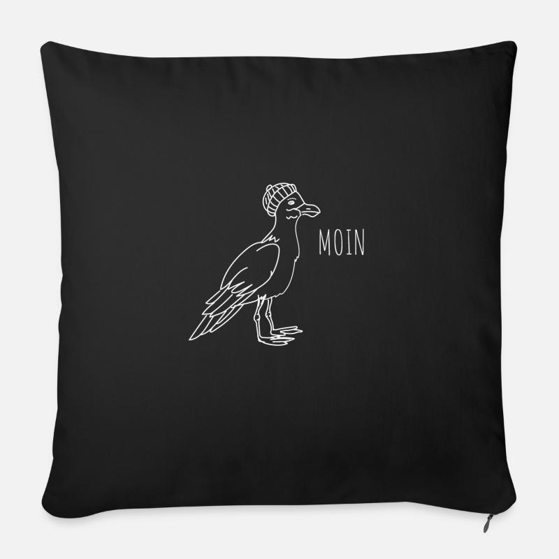 Moin Möwe Seemann - Sofakissen mit Füllung 45 x 45 cm - Schwarz