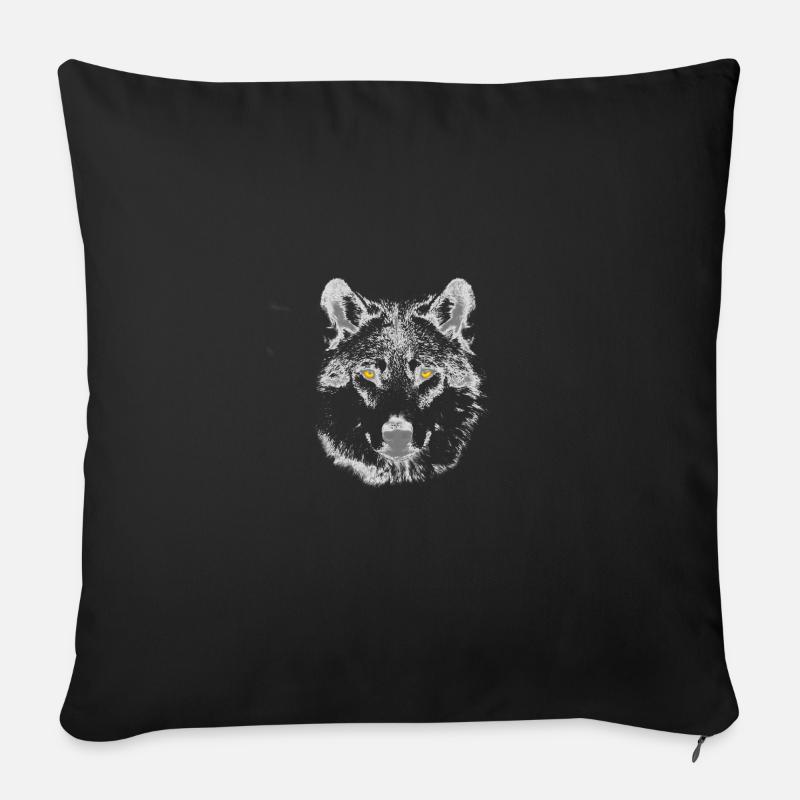 Der Wolf - Sofakissen mit Füllung 45 x 45 cm - Schwarz