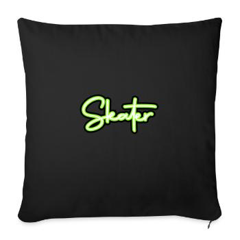 skater - Sofa pillow with filling 45cm x 45cm - black - Front