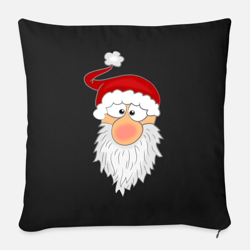 Weihnachtsmann Gesicht - Sofakissen mit Füllung 45 x 45 cm - Schwarz