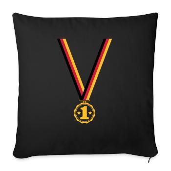 Medaille Platz 1 - Sofakissen mit Füllung 45 x 45 cm - Schwarz - Vorne
