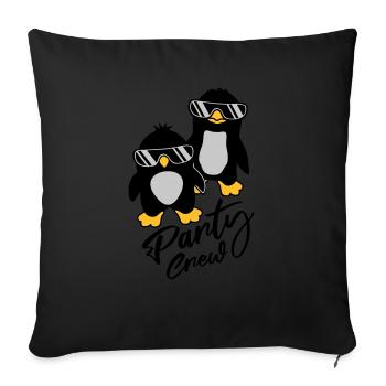Amis de l’équipage de pingouin - Coussin et housse de 45 x 45 cm - noir - Devant
