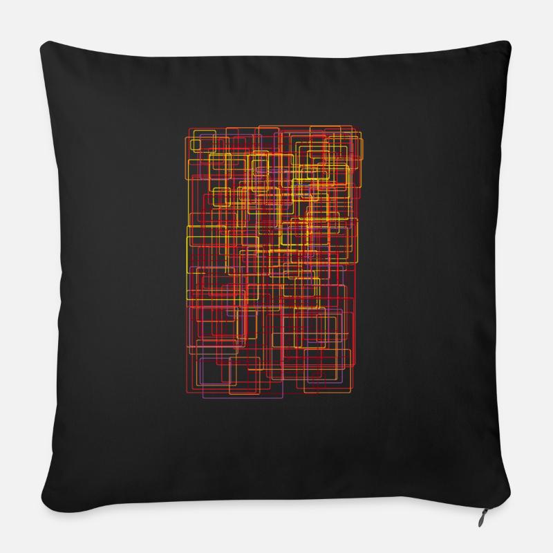Muster - Feuer Farben Teppich - Sofakissen mit Füllung 45 x 45 cm - Schwarz