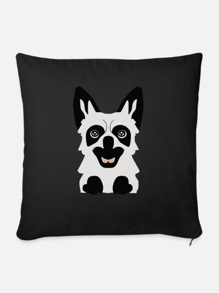 Kleiner niedlicher Baby Hund - Sofakissen mit Füllung 45 x 45 cm - Schwarz