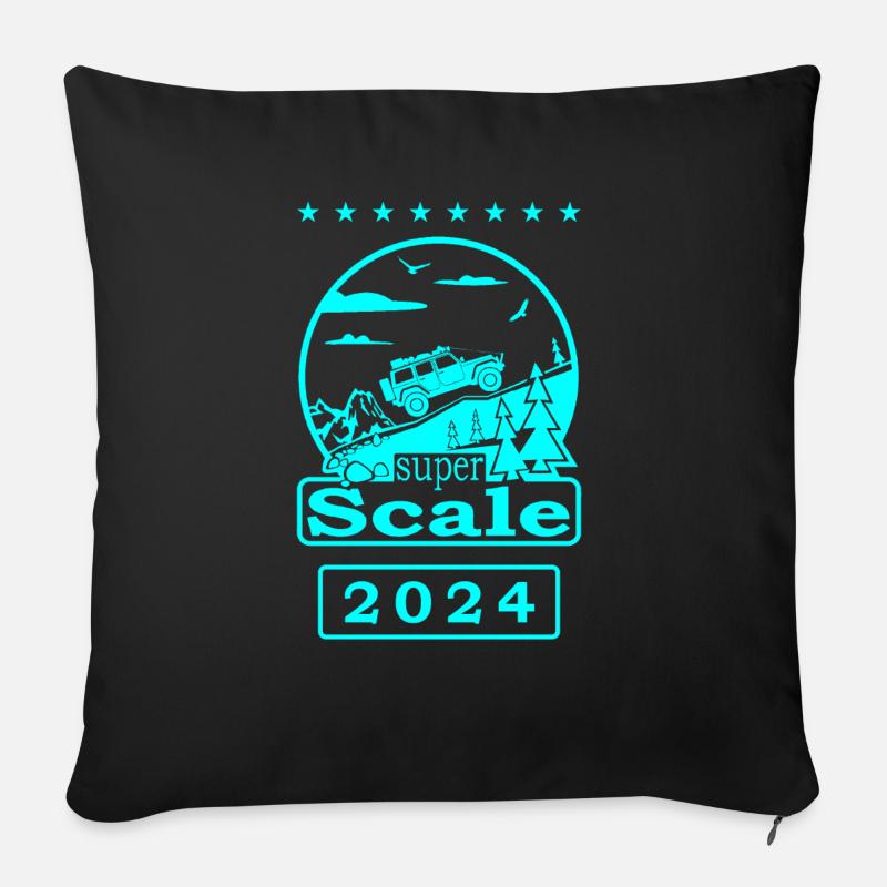 superScale Logo cyan - Coussin et housse de 45 x 45 cm - noir
