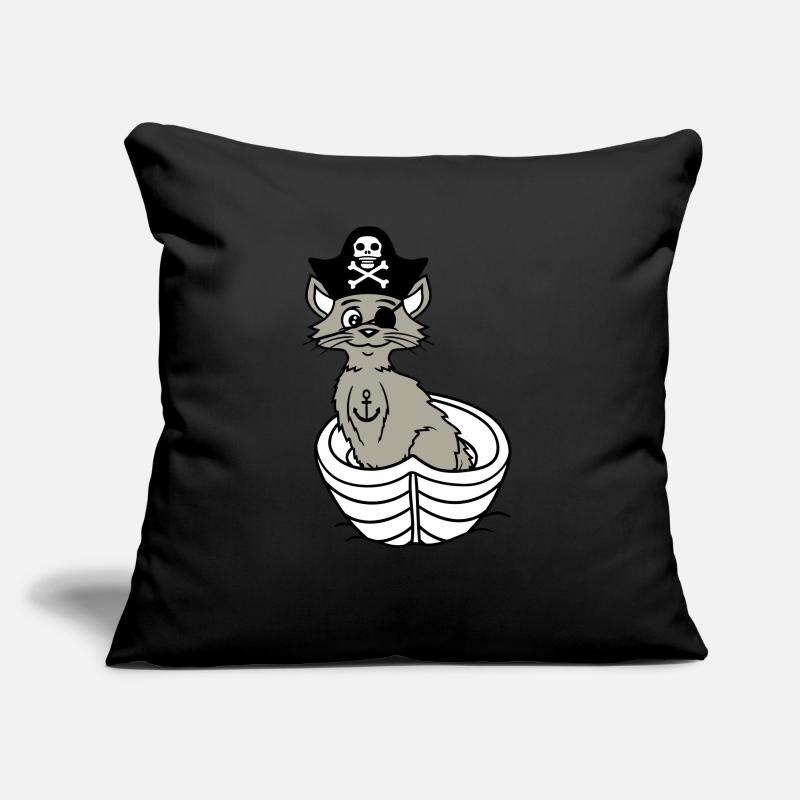 Pirate Cat Buccaneer Eye Patch Hat Bateau à rames Coussin et housse de 45 x 45 cm