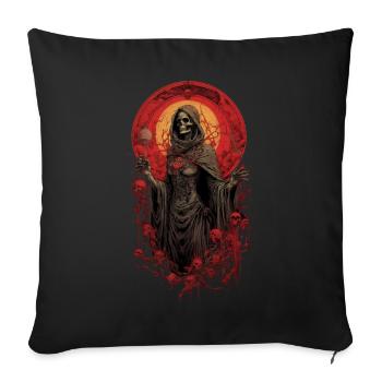 Lady Death Grim Reaper, - Sofa pillow with filling 45cm x 45cm - black - Front