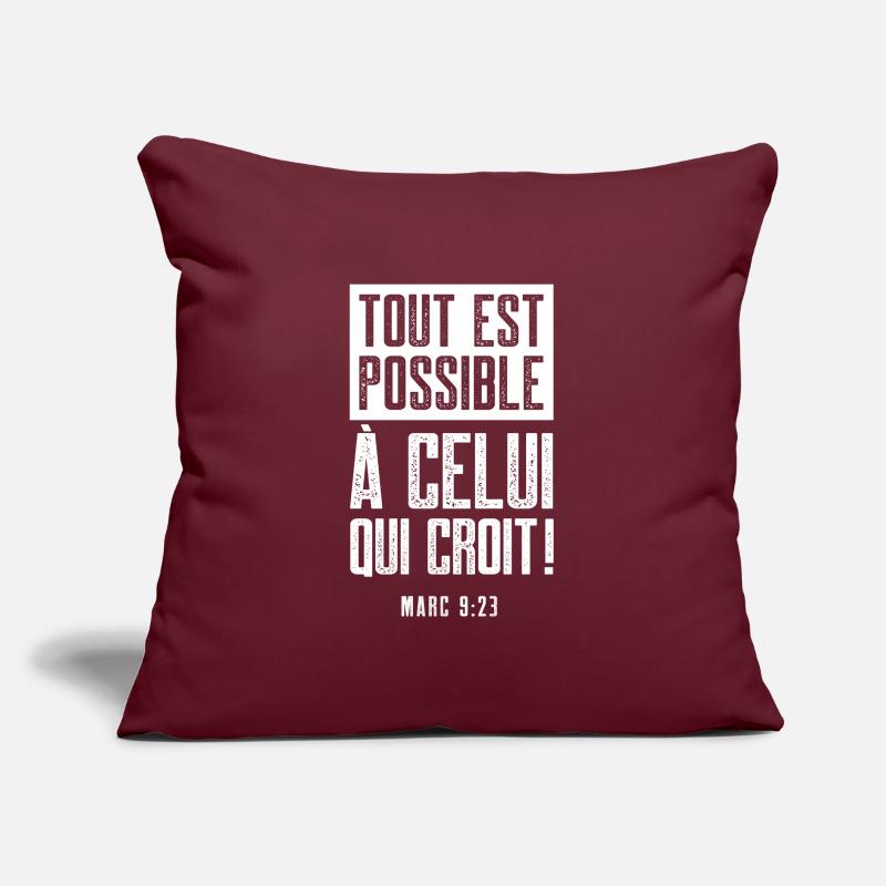 verset (version blanc) Coussin et housse de 45 x 45 cm