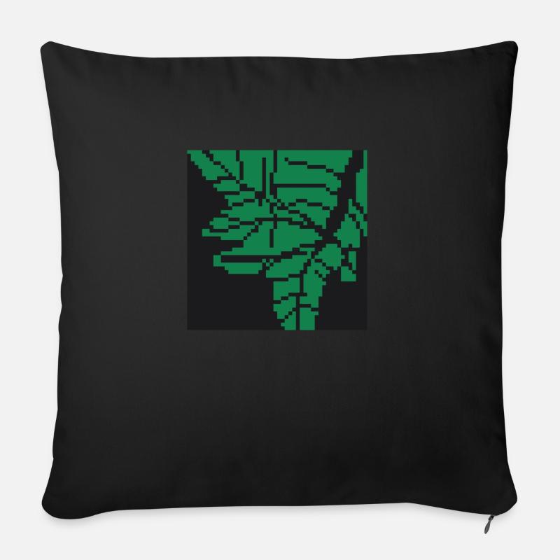 Blatt pixel Art - Sofakissen mit Füllung 45 x 45 cm - Schwarz