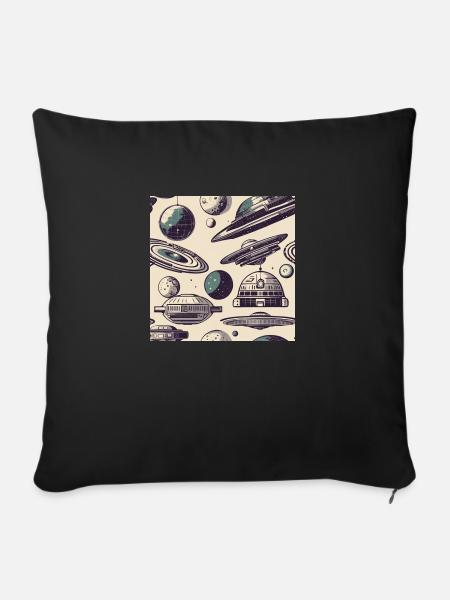 cosmic ships uno#1 - Sofakissen mit Füllung 45 x 45 cm - Schwarz