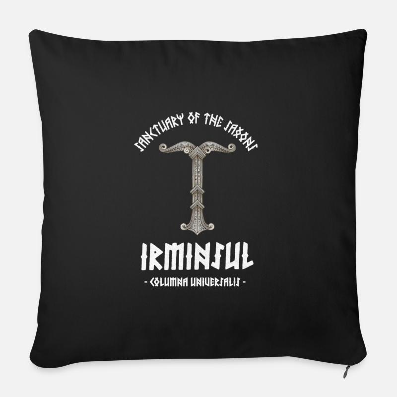 Irminsul - Pilier du monde - Coussin et housse de 45 x 45 cm - noir