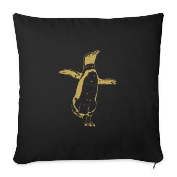 Dessins illustrés avec Pingouin - Coussin et housse de 45 x 45 cm - noir - Devant