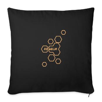 Anselme comme nom - Coussin et housse de 45 x 45 cm - noir - Devant