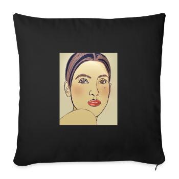 Woman - Sofa pillow with filling 45cm x 45cm - black - Front