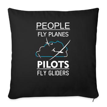 Glider Gliding Gliding Gliding Glider - Sofa pillow with filling 45cm x 45cm - black - Front