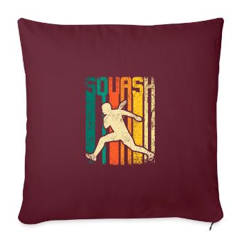 Retro Vintage pour joueur de squash - Coussin et housse de 45 x 45 cm - bordeaux - Devant
