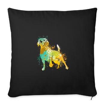 Colorful Splash Art Dog Lover Beagle - Coussin et housse de 45 x 45 cm - noir - Devant