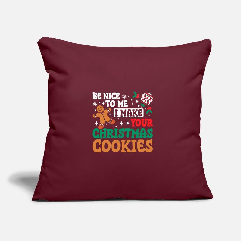 Sois gentil avec moi, je fais tes biscuits de Noël Coussin et housse de 45 x 45 cm