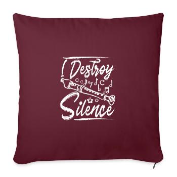Je détruis l’enregistreur de lecture de silence - Coussin et housse de 45 x 45 cm - bordeaux - Devant