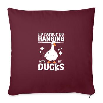Je préfère être suspendu avec mes canards pékin de compagnie - Coussin et housse de 45 x 45 cm - bordeaux - Devant