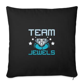Gender Reveal Team boy team jewels - Sofakissen mit Füllung 45 x 45 cm - Schwarz - Vorne