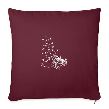 Dessiné au trait : pianiste - Coussin et housse de 45 x 45 cm - bordeaux - Devant