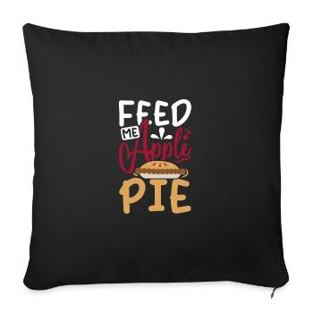 Feed me Apple pie - Sofa pillow with filling 45cm x 45cm - black - Front