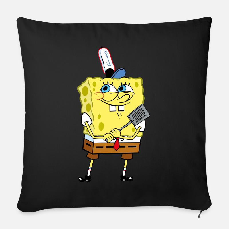 SpongeBob Schwammkopf Burger Braten - Sofakissen mit Füllung 45 x 45 cm - Schwarz