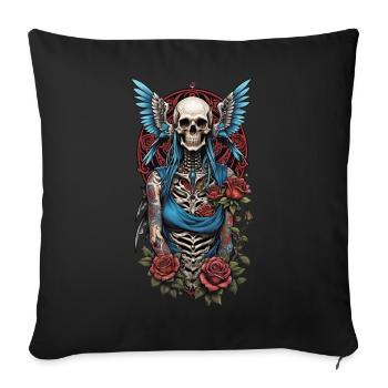 Angel Skull - Sofakissen mit Füllung 45 x 45 cm - Schwarz - Vorne