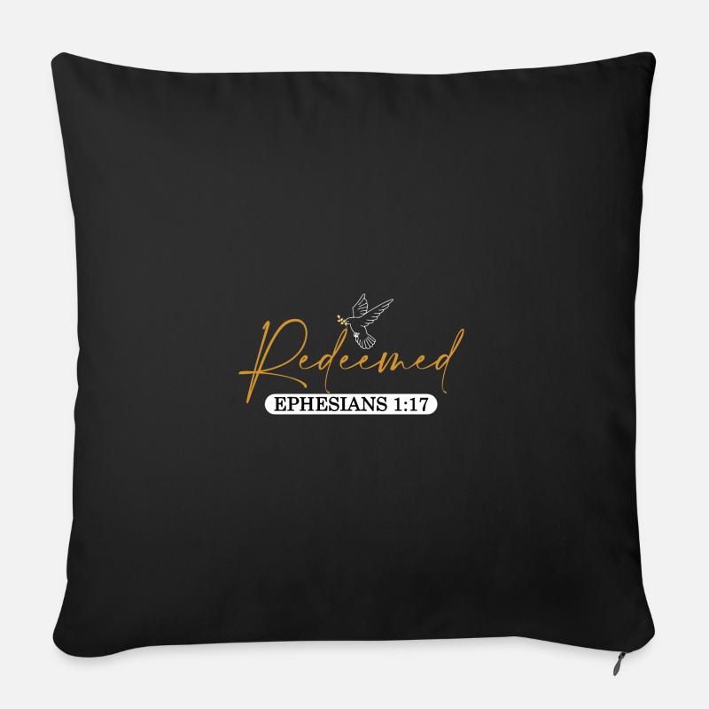 Erlöster Epheserbrief Bibelvers - Sofakissen mit Füllung 45 x 45 cm - Schwarz